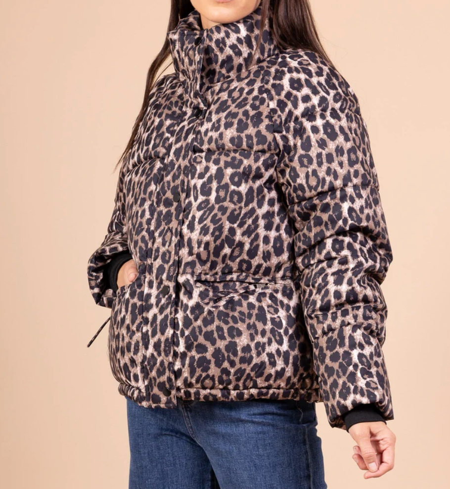 Leopard Print Puff Jacket