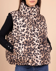 Leopard Print Puff Gilet