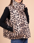 Leopard Print Puff Gilet