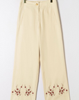 Gabrielle Ivory Embroidered Trousers