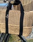 Hamptons Basket Bag Black Handle Personalised