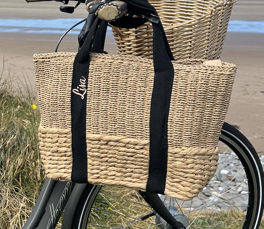 Hamptons Basket Bag Black Handle