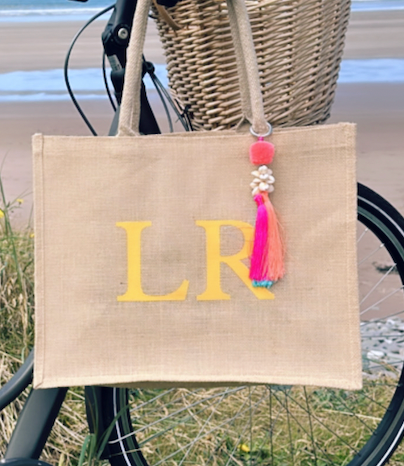 Jute Bag Yellow Personalised