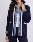 Navy Denim Knit Cardigan