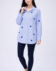 Stripe Heart Shirt Navy
