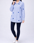Stripe Heart Shirt Navy