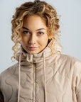 Quilted Quarter Zip Taupe
