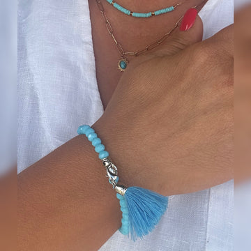 Tahiti Tassel Bracelet Blue
