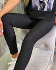 Jenna Spandex Biker Leggings Black