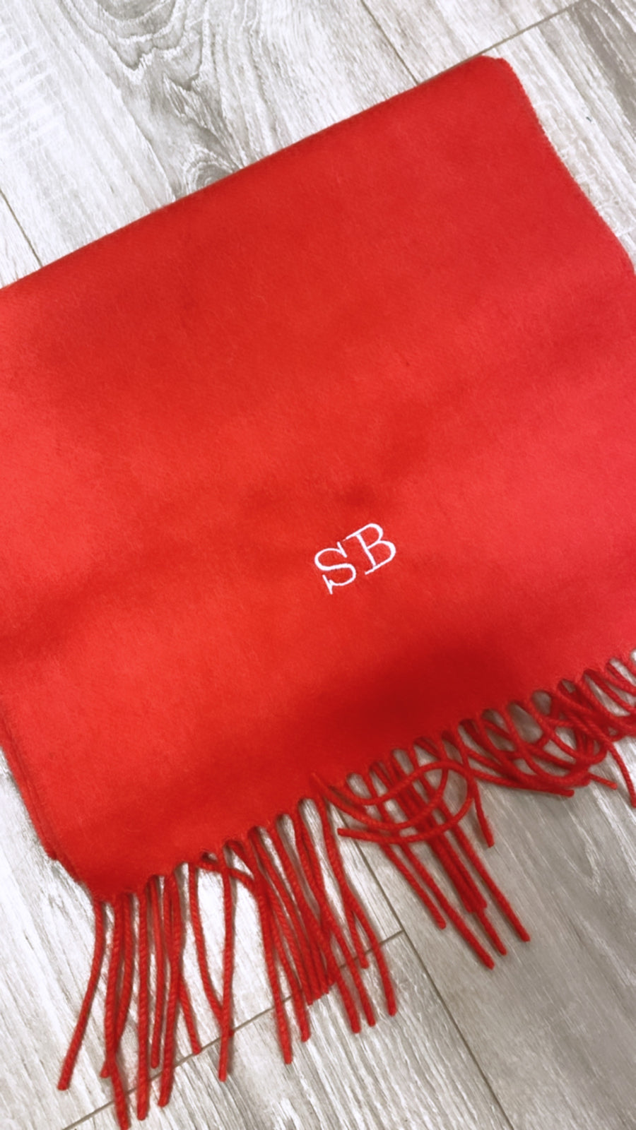 SHORT Personalised Scarf Red