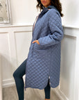Quilted Jacket Navy/Coral