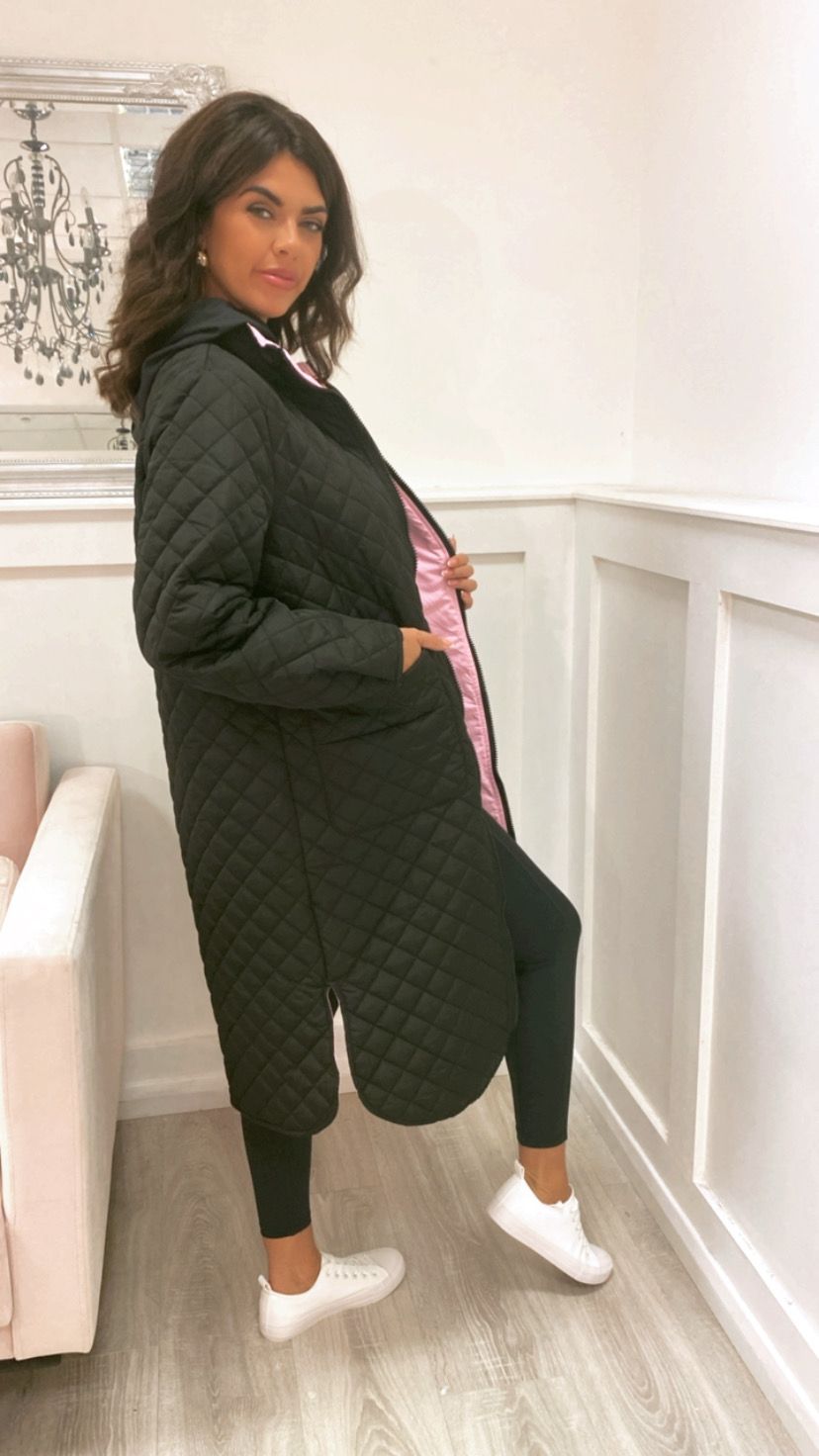 Quilted Jacket Blk/Pink