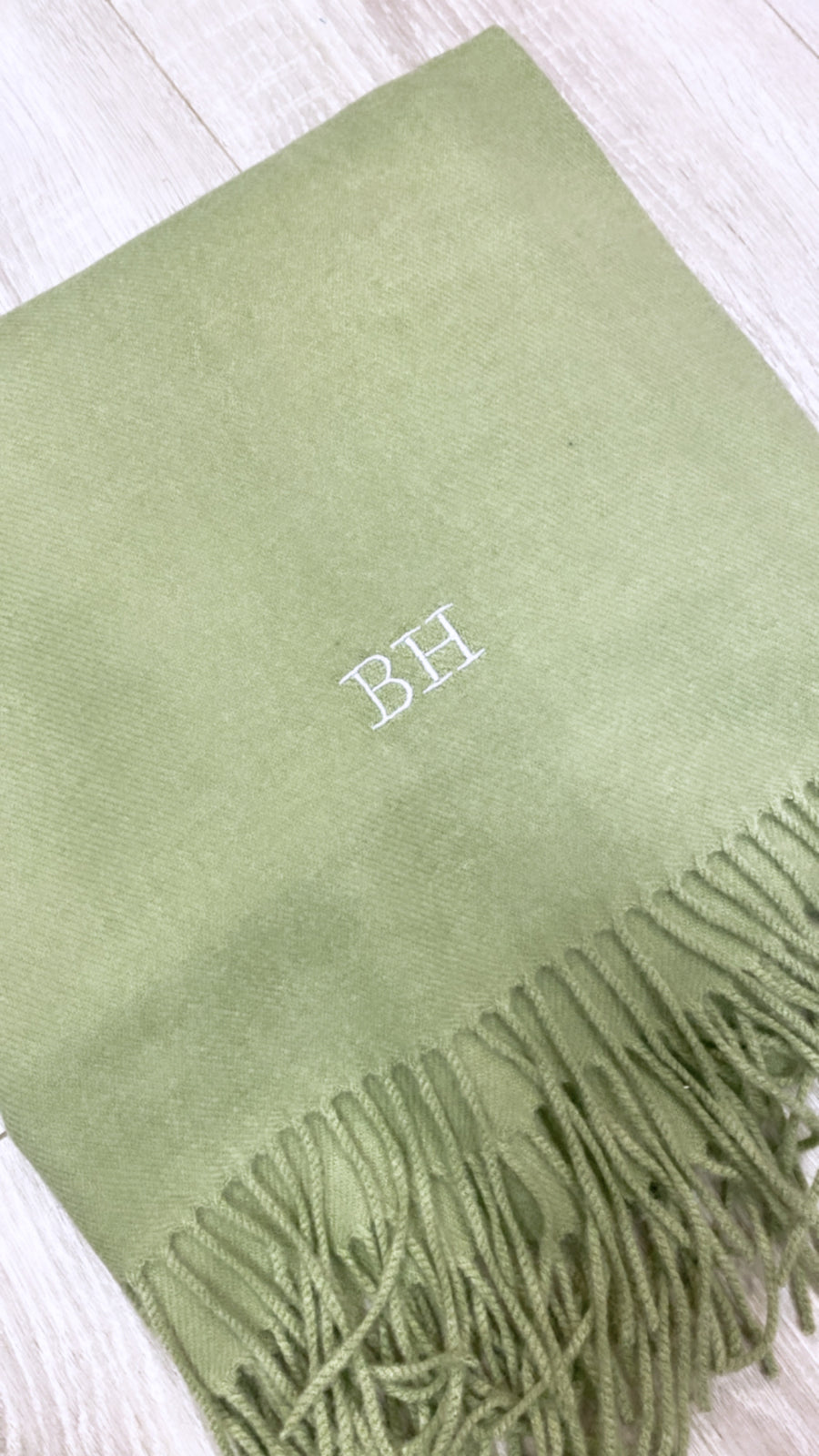 LONG Personalised Scarf Green